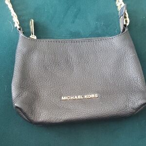 Michael Kors Black Crossbody Bag with Gold Accents